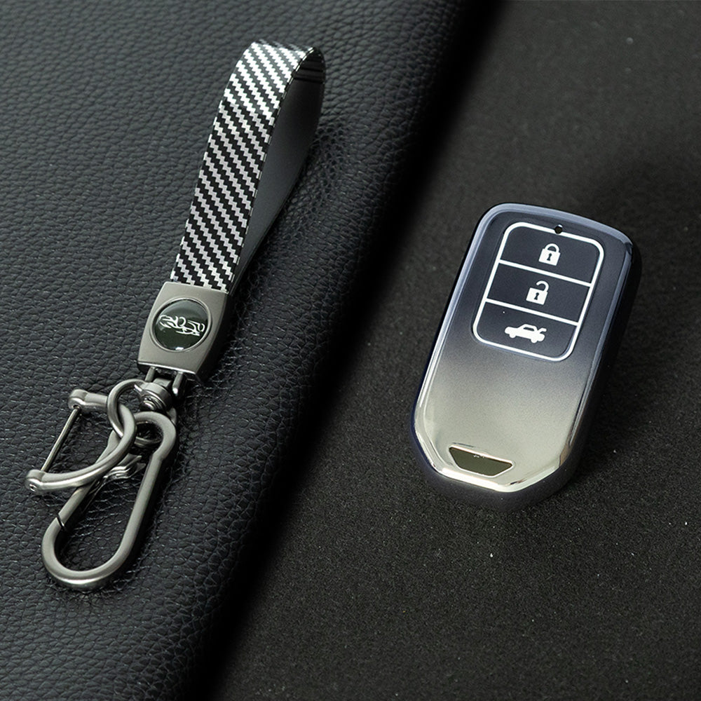 HOA1T1 Gradient Gray Car Key Cover For Honda Car Key Cover New TPU Car Remote Key Case Cover 2/3/4/5 Buttons Car Key Protector Holder