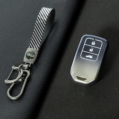 HOA1T1 Gradient Gray Car Key Cover For Honda Car Key Cover New TPU Car Remote Key Case Cover 2/3/4/5 Buttons Car Key Protector Holder