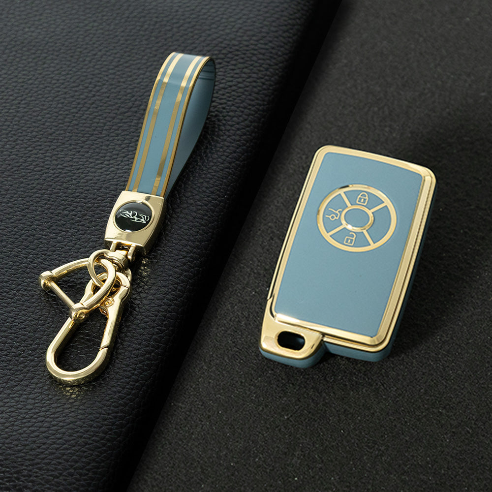 TOO1T1 Granny Grey-Gold Plating TPU Car Key Case Cover for Toyota Reizhi RAV4 Overlord Previa Latest Designs Car Supplies