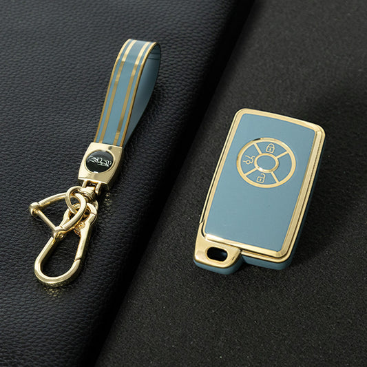 TOO1T1 Granny Grey-Gold Plating TPU Car Key Case Cover for Toyota Reizhi RAV4 Overlord Previa Latest Designs Car Supplies