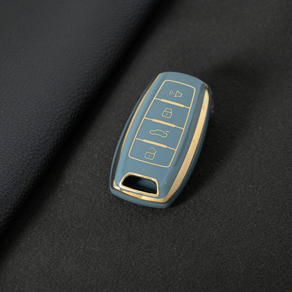 GRA2T1 Granny Grey-Gold Plating Car Key Cover For TPU Haval Car Key Case H6 Third Generation Harvard M6 Package H2S Buckle F7x Housing F5 H4 H7/H8/H9