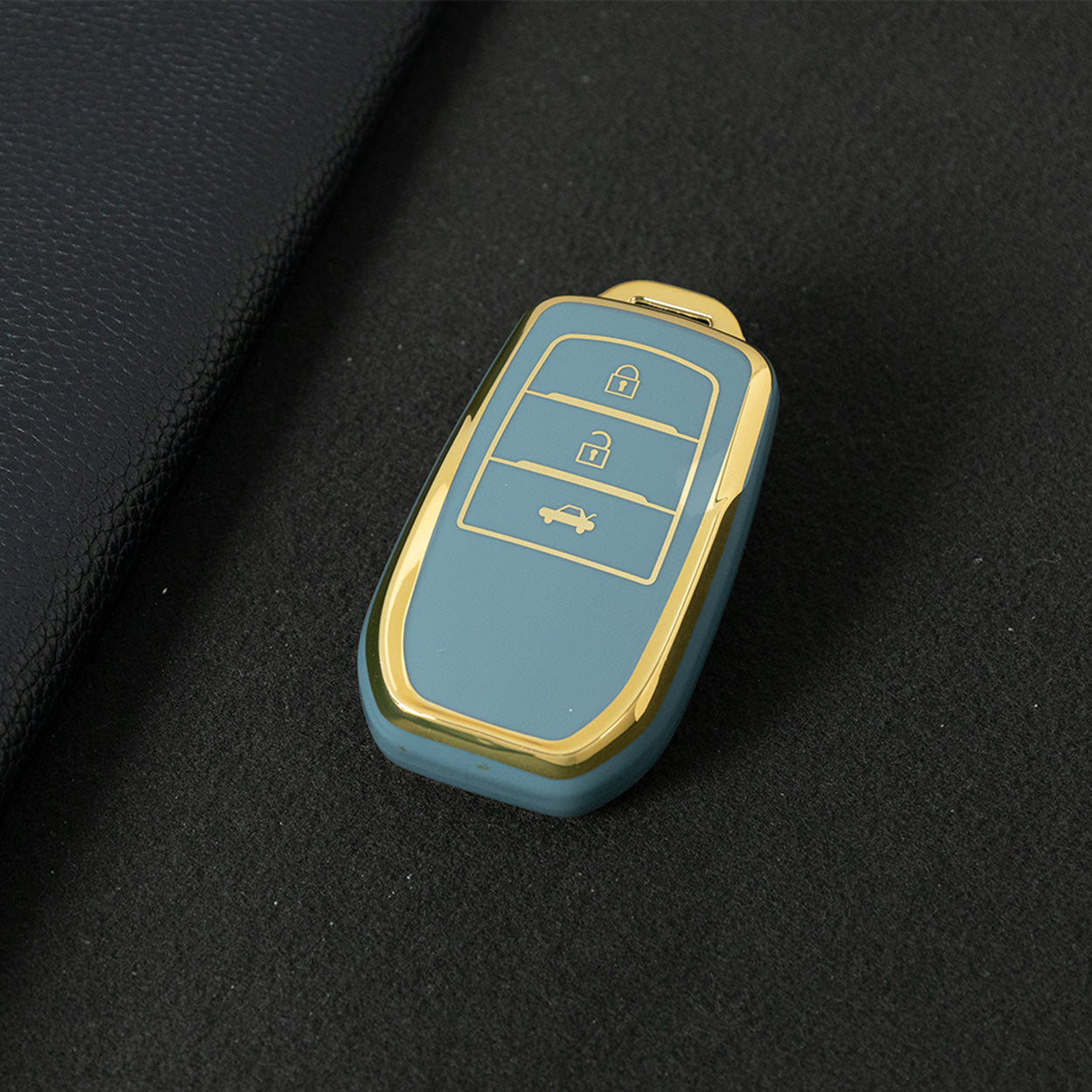 TOC1T1 Granny Grey-Gold Plating Car Key Cover For TPU Soft Car Key Fob Cover Smart Key Shell Case Protector Suitable for Toyota Corolla Camry Levin RAV4 Reiz