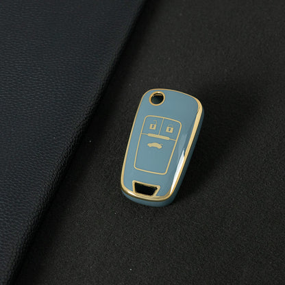 BUE1T1 Granny Grey-Gold Plating Car Key Cover For Hot Sale TPU Car Key Case for Chevrolet Cruze AVEO Excelle BUICK XTG Car Key Shell Cover