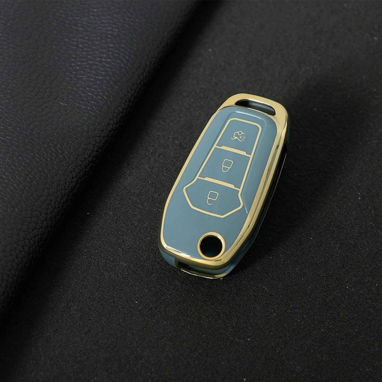 FOA1T1 Granny Grey-Gold Plating Car Key Cover Hot Sale TPU Car Key Case for Ford ESCORT Edge Taurus Ecosport Car Key Shell Cover