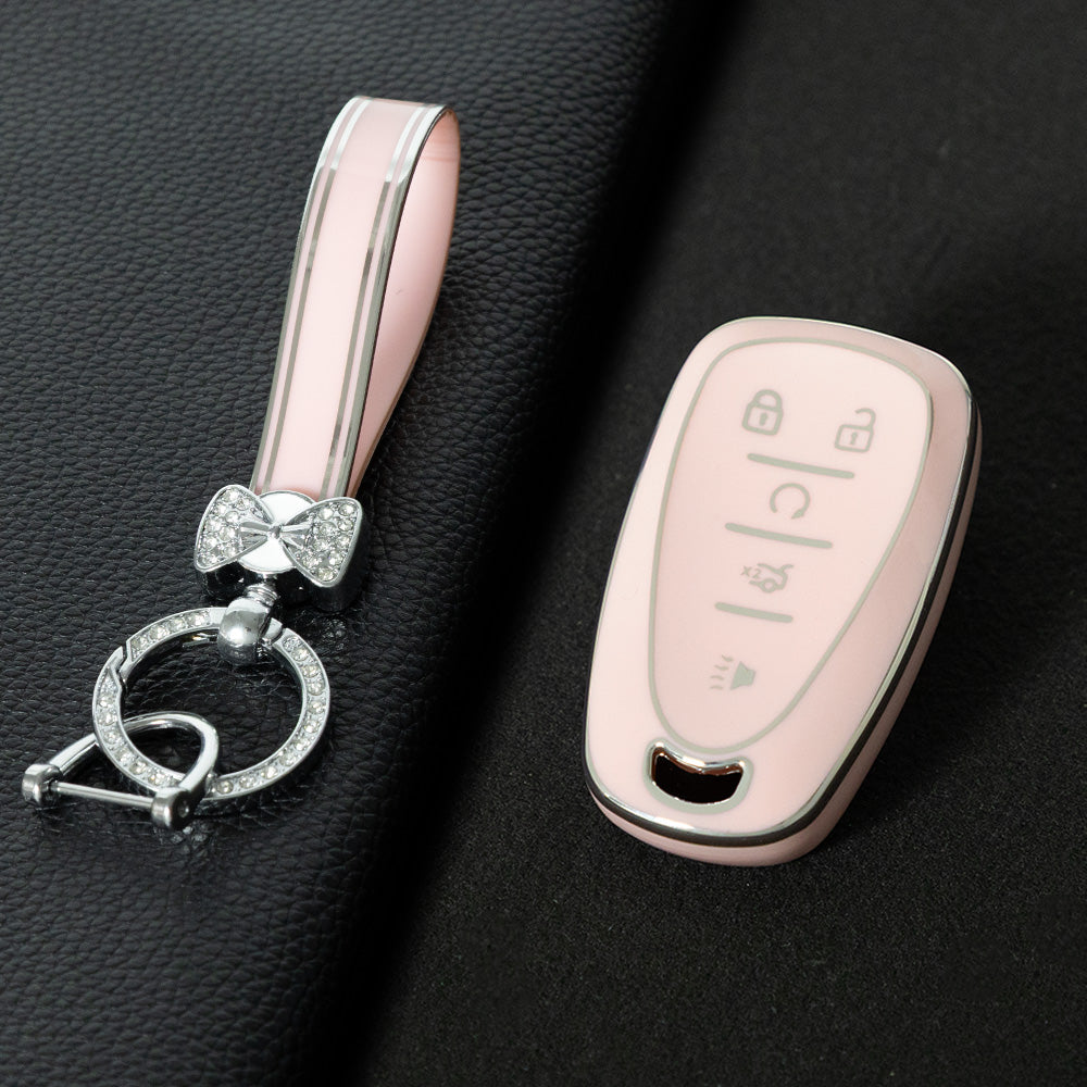 CEA3T1 Pink-Silver Plating Car Key Cover for Chevrolet Holden Malibu XL Camaro Pioneer Wear Resisting Smart Auto