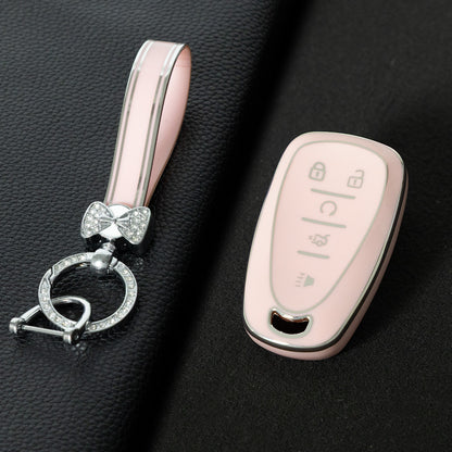 CEA3T1 Pink-Silver Plating Car Key Cover for Chevrolet Holden Malibu XL Camaro Pioneer Wear Resisting Smart Auto