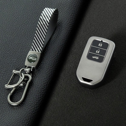HOA1T1 Black-Metal Gray Plating Car Key Cover For Honda Car Key Cover New TPU Car Remote Key Case Cover 2/3/4/5 Buttons Car Key Protector Holder