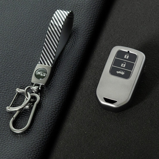 HOA1T1 Black-Metal Gray Plating Car Key Cover For Honda Car Key Cover New TPU Car Remote Key Case Cover 2/3/4/5 Buttons Car Key Protector Holder