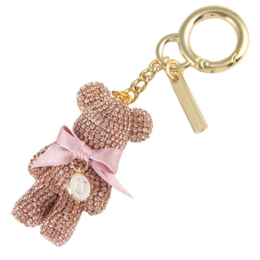 Luxury Crystal Key Chain with Cute Bear Design Fashion Bling Full Rhinestone Car Bag Decoration