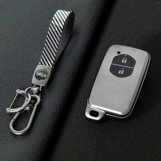 TOG2T1 Black-Metal Gray Plating Car Key Cover Soft TPU Car Key Case Cover for Toyota Camry Highlander Crown Prado Land Cruiser Vitz Prius Corolla Accessories