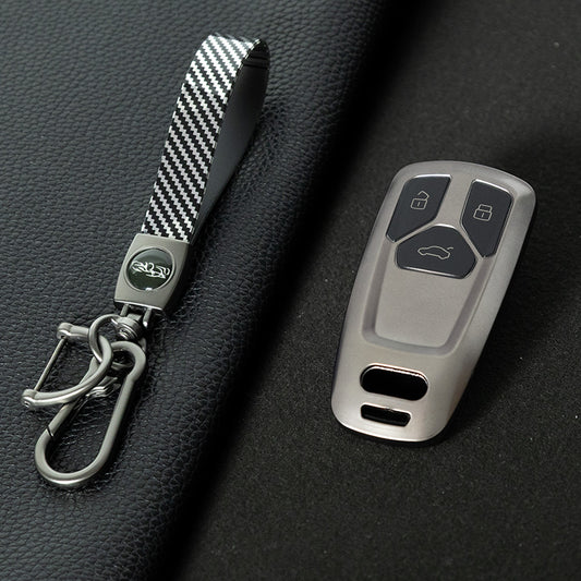 AUA1T1 Black-Metal Gray Plating Car Key Cover For Audi A6 A5 Q7 S4 S5 A4 B9 Q7 A4L 4M 8W Q5 TT TTS RS 8S Coupe 2016 2017 2018 Accessories Fashion TPU Car Key Case Cover