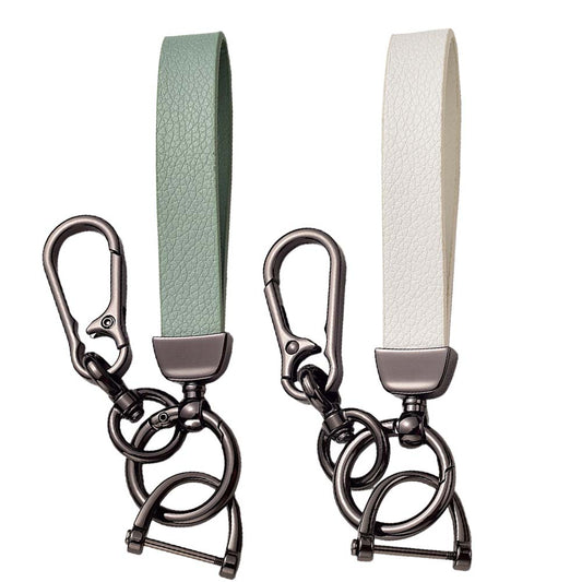 Fashionable Brand Logo Car Keychain High-Grade Retro Leather Keychain Pendant Custom Jewelry