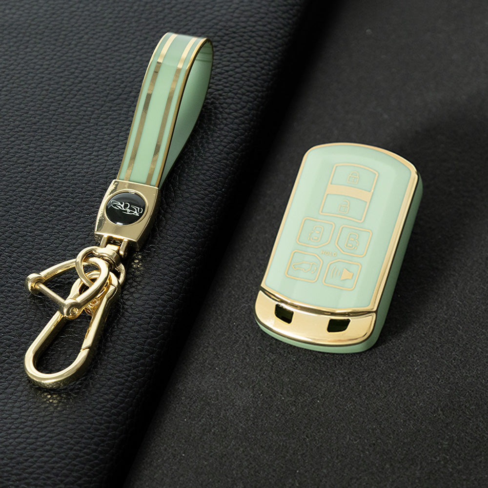 TOL1T1 Green-Gold Plating TPU Car Key Cover Case for Toyota Avalon camry COROLLA RAV4 Grand Highlander