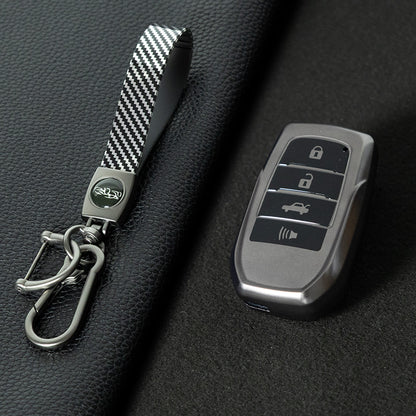 TOC6T1 Black-Metal Gray Plating TPU Car Key Case Cover Fob for Toyota Corolla RAV4 CHR Camry Crown Auris Land Cruiser 200 Prado Protector Shell Accessories