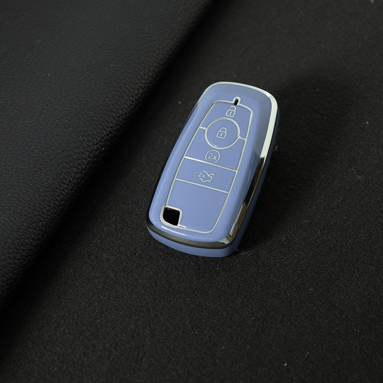 FOB3T1 Light Blue-Silver Plating Suitable for Mondeo Keycases, Ruiji Car Keychains, High-end Taurus Ruijie Fox Car Key Remote Control keychain
