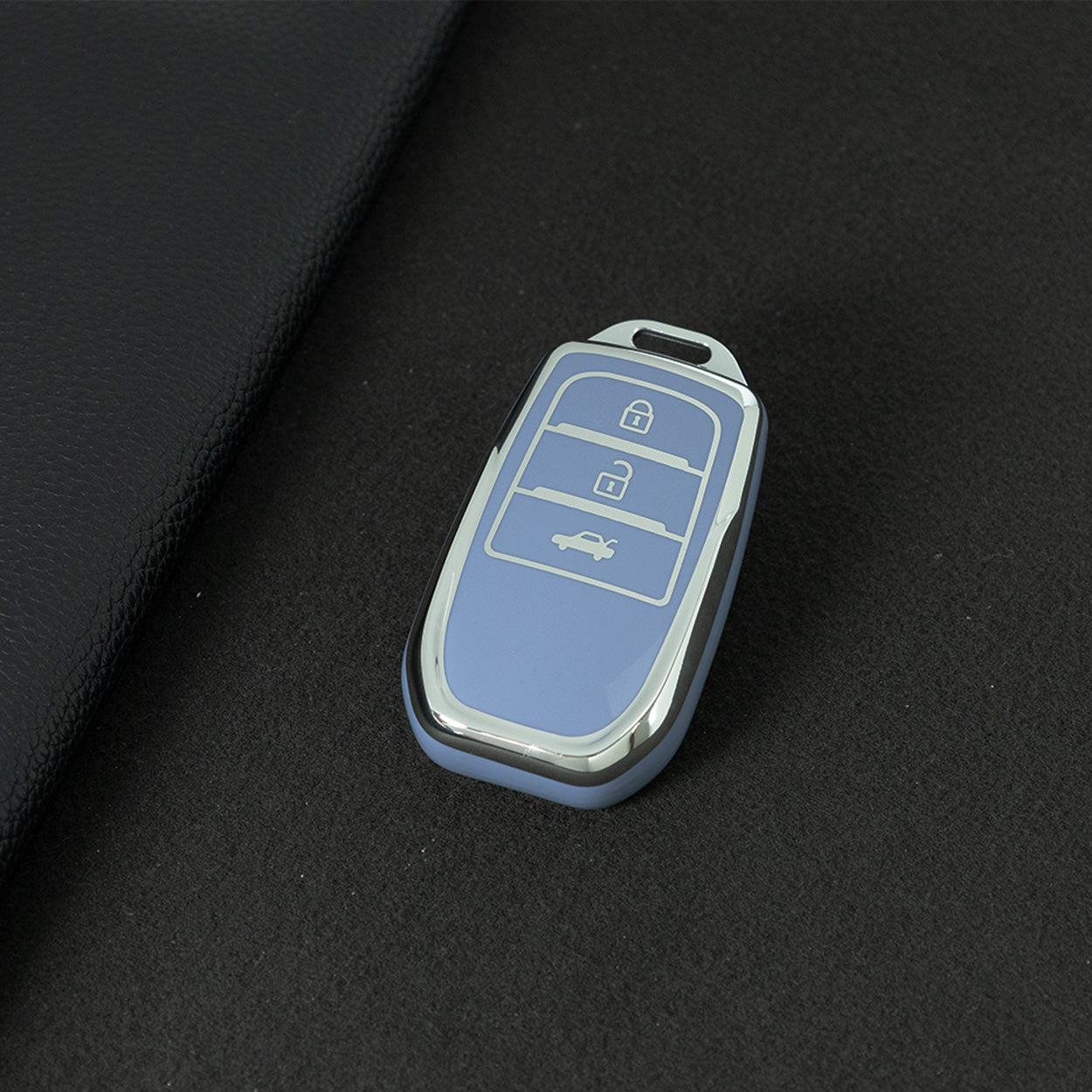 TOC1T1 Light Blue-Silver Plating Car Key Cover For TPU Soft Car Key Fob Cover Smart Key Shell Case Protector Suitable for Toyota Corolla Camry Levin RAV4 Reiz