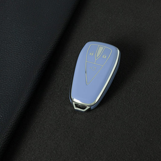 CHC1T1 Blue-Silver Plating Car Key Cover For TPU Car Key Cover Shell Remote Key Protection Case Car Interior Accessories  Changan CS35 CS55 CS75 PLUS 2019