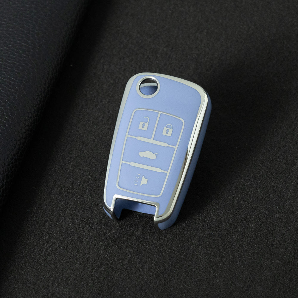 CED2T1 Light Blue-Silver Plating Hot Sale TPU Car Key Case for Chevrolet Cruze AVEO Excelle BUICK XTG Car Key Shell Cover