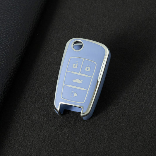 CED2T1 Light Blue-Silver Plating Hot Sale TPU Car Key Case for Chevrolet Cruze AVEO Excelle BUICK XTG Car Key Shell Cover