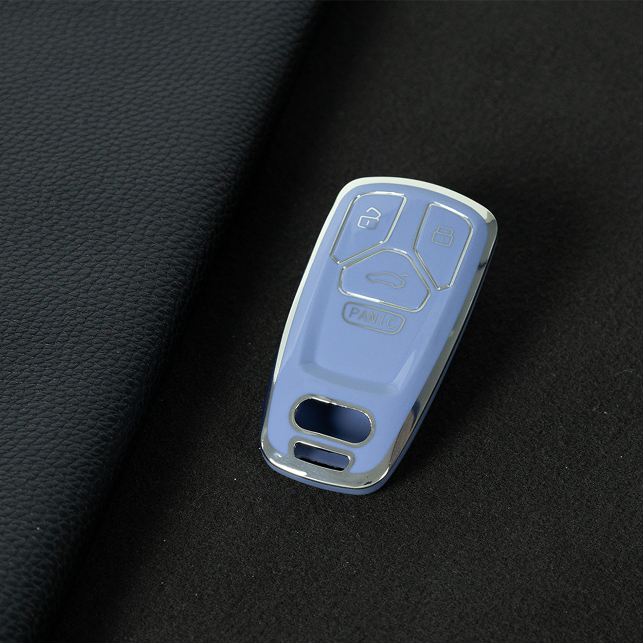 AUA3T1 Light Blue-Silver Plating Car Key Cover TPU Lightweight Car Key Cover Case Keychain Protector Fob for Audi Q7 A2 A4L Q5L A5 S4 TT TTS