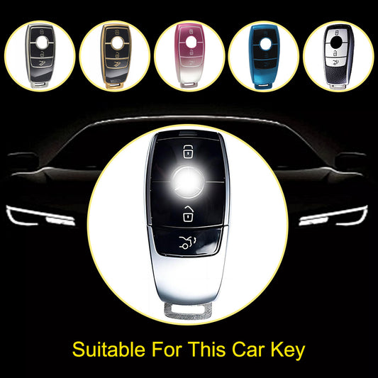 MEB1T1 White-Gold Plating Car Key Cover For Mercedes Benz Maybach C200L S450L CLASS Key Rings Keychain Bag Car Key Accessories