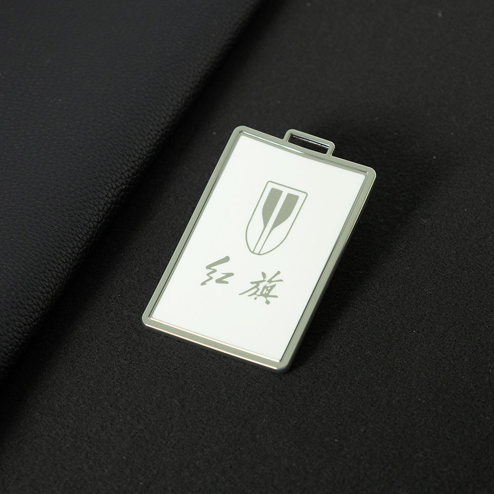 HNE1T1 White-Silver Plating TPU Car Key Case Cover Applicable to Hongqi H5 card key cover, 23 models, H9, HS7, H7 buckle, EQM5E-HS3