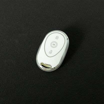 AAC1T1 White-Silver Plating Car Key Cover For Aima Luna Bubble Universal Electric Bicycle Car Key Accessories