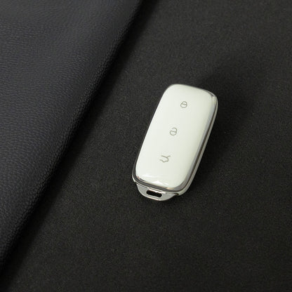 GEE1T1 White-Silver Plating Car Key Cover For Geely Galaxy L7Plus Keycase L6max Shell E8 Starship