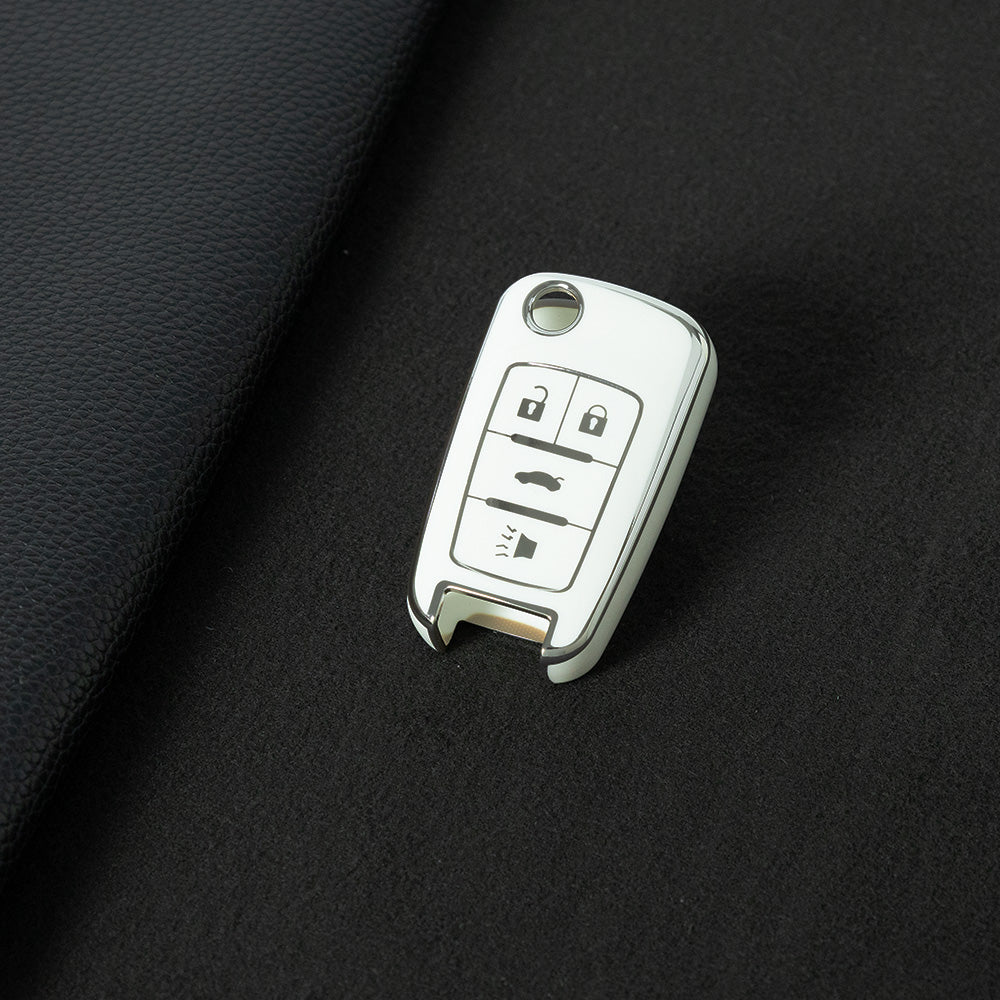 CED2T1 White-Silver Plating Hot Sale TPU Car Key Case for Chevrolet Cruze AVEO Excelle BUICK XTG Car Key Shell Cover