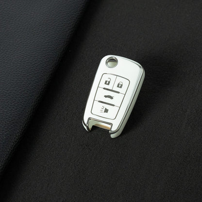 CED2T1 White-Silver Plating Hot Sale TPU Car Key Case for Chevrolet Cruze AVEO Excelle BUICK XTG Car Key Shell Cover