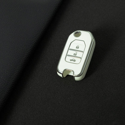 HOC1T1 White-Silver Plating Car Key Cover 2022 New High Quality TPU Car Key Case for Honda Civic Accord CRV CR-V XRV Car Key Shell Cover
