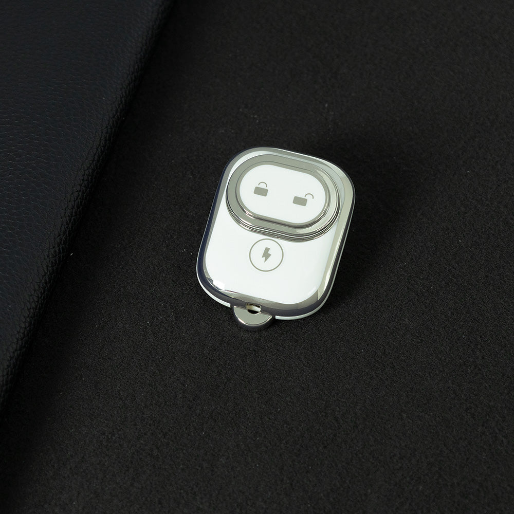 TLD1T1 White-Silver Plating TPU Car Key Cover for TAILG Electric Bike