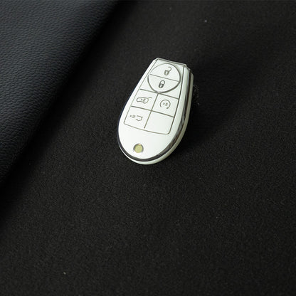 JEC8T1 White-Silver Plating Keyless Entry Remote Control 5-Buttons Compatible 2008-2018 Dodge Grand Caravan 2008-2016 Chrysler Town
