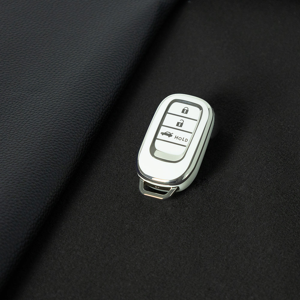 HOB4T1 White-Silver Plating Car Key Cover Suitable for Honda CRV Style Key case Civic HRV Accord XRV Yingshipai Haoyingbin Intelligent Bag Buckle keychain