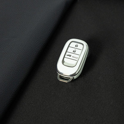 HOB4T1 White-Silver Plating Car Key Cover Suitable for Honda CRV Style Key case Civic HRV Accord XRV Yingshipai Haoyingbin Intelligent Bag Buckle keychain