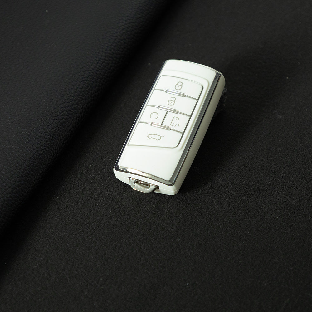 TRA1T1 White-Silver Plating New Soft TPU Car Remote Key Case Cover Holder for GAC Trumpchi GS4 GM8 GA3 GA6 SGS7 GA4 GS5 GS3 Legend GS8 Auto Accessories
