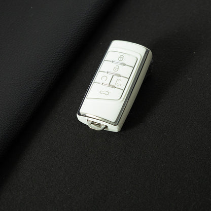 TRA1T1 White-Silver Plating New Soft TPU Car Remote Key Case Cover Holder for GAC Trumpchi GS4 GM8 GA3 GA6 SGS7 GA4 GS5 GS3 Legend GS8 Auto Accessories