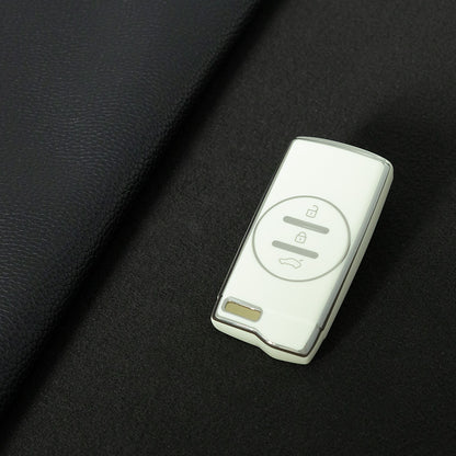 CRD1T1 White-Silver Plating Car Key Cover TPU Car Key Case Cover for Chery Tiggo 7 Pro 8 Pro Exeed Tiggo 2 3x Arrizo 5 Pro Gx 5x EQ7 Keyless Protector Shell Accessories