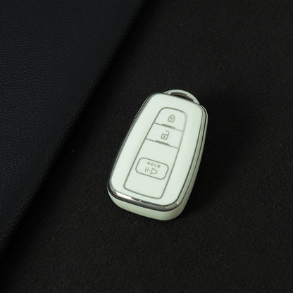 TOB3T1 White-Silver Plating Key case for Toyota Key Shells Noah 80/Voxy 80/Harrier 60/Esquaire/New Sienta Car Key Case TPU Protect Cover Carkey Shells