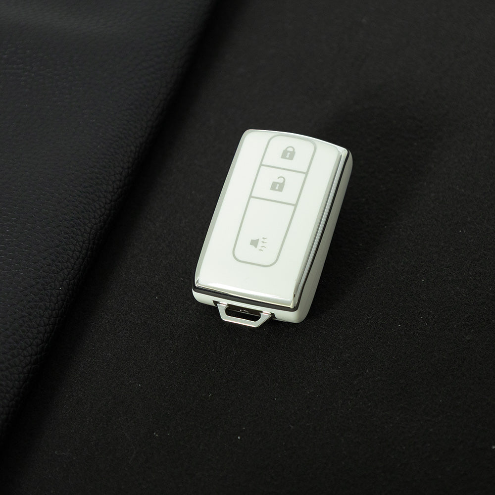 TOF2T1 White-Silver Plating New Soft TPU Car Key Case Cover Holder for Toyota Prius 06 2006 Car Key Smart Protection Shell Fob Car Accessories
