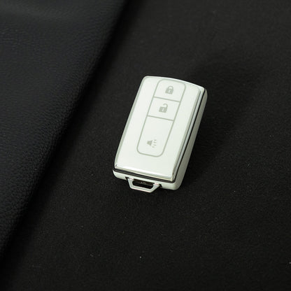 TOF2T1 White-Silver Plating New Soft TPU Car Key Case Cover Holder for Toyota Prius 06 2006 Car Key Smart Protection Shell Fob Car Accessories