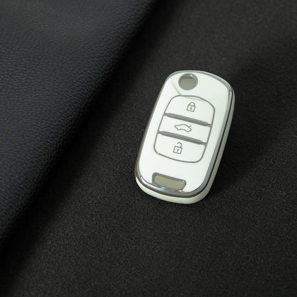 WUA1T1 White-Silver Plating Car Key Cover For Wuling S1 Baojun 730 510 560 310 630 310W Car Key Cover Case Bag Protector