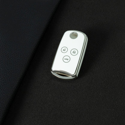 HOE1T1 White-Silver Plating TPU Car Key Case Cover for Honda Civic Accord Jazz CRV HRV CRZ for Acura TL TSX ZDX RSX