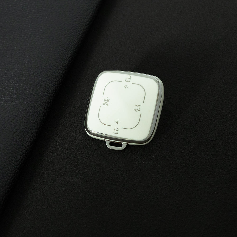 ZEA1T1 White-Silver Plating Car Key Case Cover Suitable for ZEEKR Car Key Cover 001 007 X 009 Protector Shell Automobile Key Fob case Bag keychain