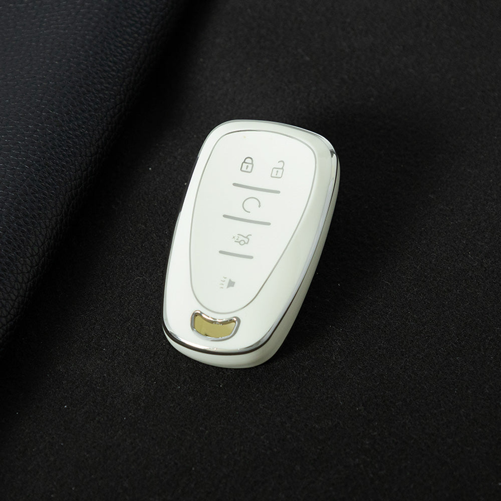 CEA3T1 White-Silver Plating Car Key Cover for Chevrolet Holden Malibu XL Camaro Pioneer Wear Resisting Smart Auto