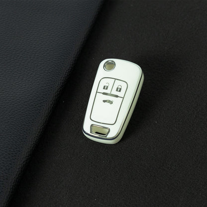 BUE1T1 White-Silver Plating Car Key Cover For Hot Sale TPU Car Key Case for Chevrolet Cruze AVEO Excelle BUICK XTG Car Key Shell Cover