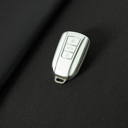 VED1T1 White-Silver Plating TPU Car Key Case Cover Dongfeng Yixuan GS AX7 Pro New Design Waterproof Auto Accessory