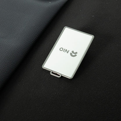 NOB2T1 White-Silver Plating TPU Car Key Case Cover Compatible with NIO ES6 card key cover, 2025 models ET5T/ES7/EC7/ES8/ET7 card holder NFC