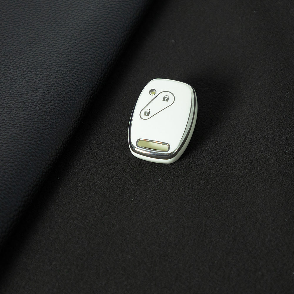 HON2T1 White-Silver Plating 2Buttons Car Remote Key Case Cover Shell Fob for Honda Freed Freed Pilot StepWGN Insight Fit CIVIC JAZZ Pilot Accord CR-V