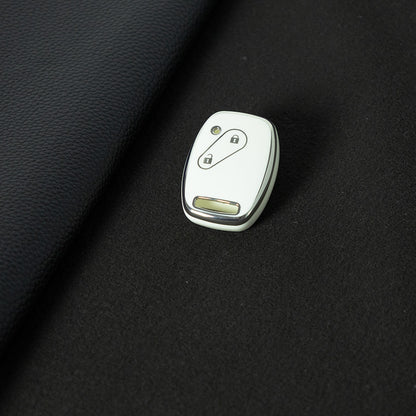 HON2T1 White-Silver Plating 2Buttons Car Remote Key Case Cover Shell Fob for Honda Freed Freed Pilot StepWGN Insight Fit CIVIC JAZZ Pilot Accord CR-V
